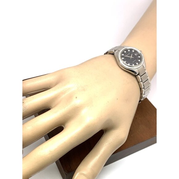 Citizen Women's Watch EW2551-52E Eco Drive Crystals Accent Black Dial Solar 26mm - Picture 5 of 14